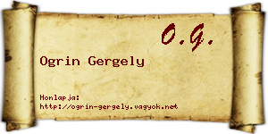Ogrin Gergely névjegykártya
